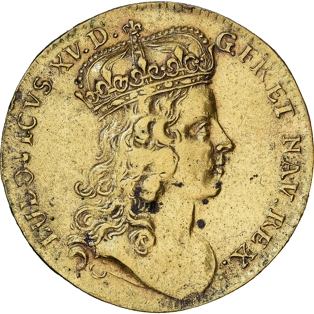Frankreich, betaalpenning, Louis XV, Prise de Fontarabie, 1719, Messing, S+