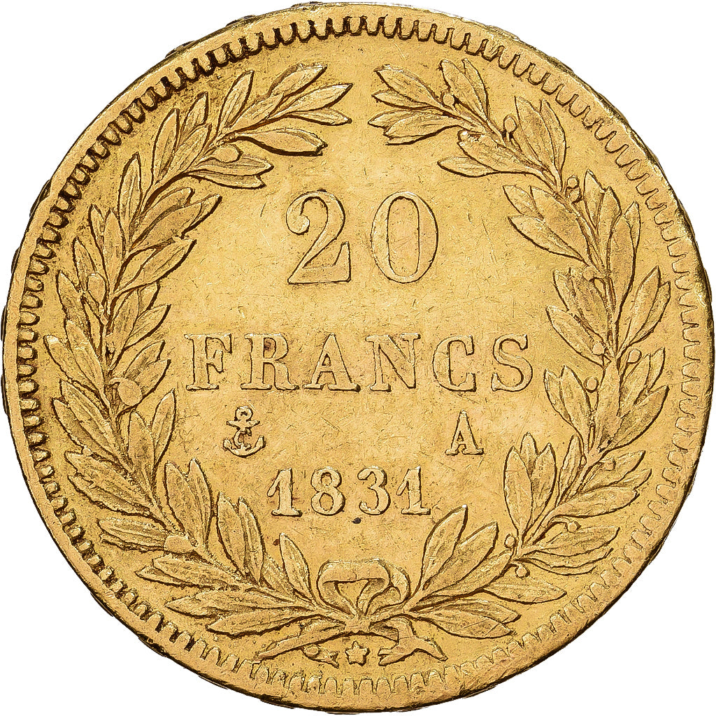 France, 20 Francs, Louis-Philippe, 1831, Paris, Gold, EF(40-45), KM:739.1