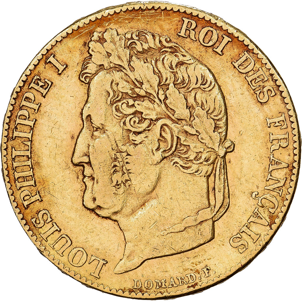 Francja, 20 Francs, Louis-Philippe, 1839, Paris, Złoto, VF(30-35), KM:750.1