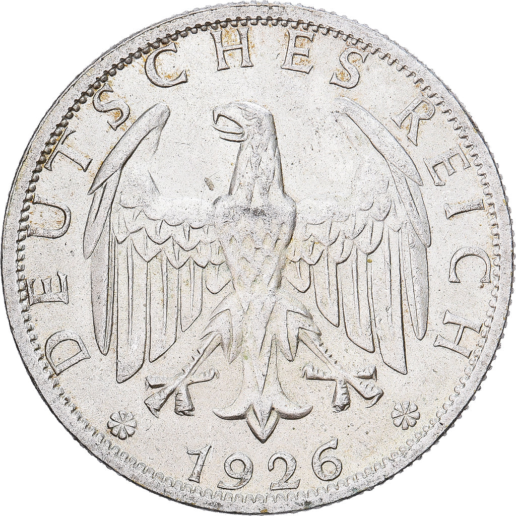 Weimar Republic, 2 Mark, 1926, Berlin, Silver, AU(50-53), KM:45