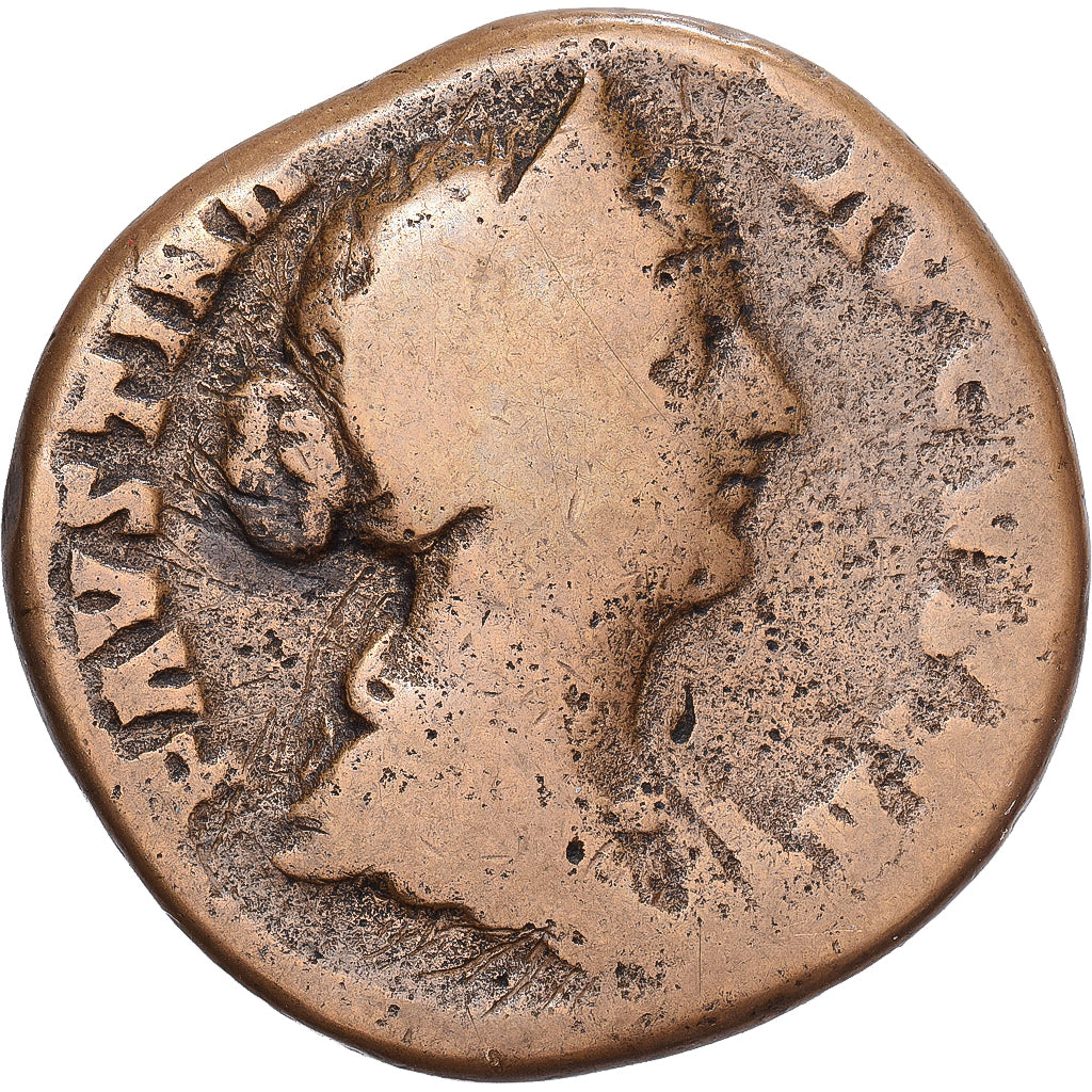 Roman Empire, Faustina II, Sestertius, 161, Rome, Brązowy, VF(20-25)
