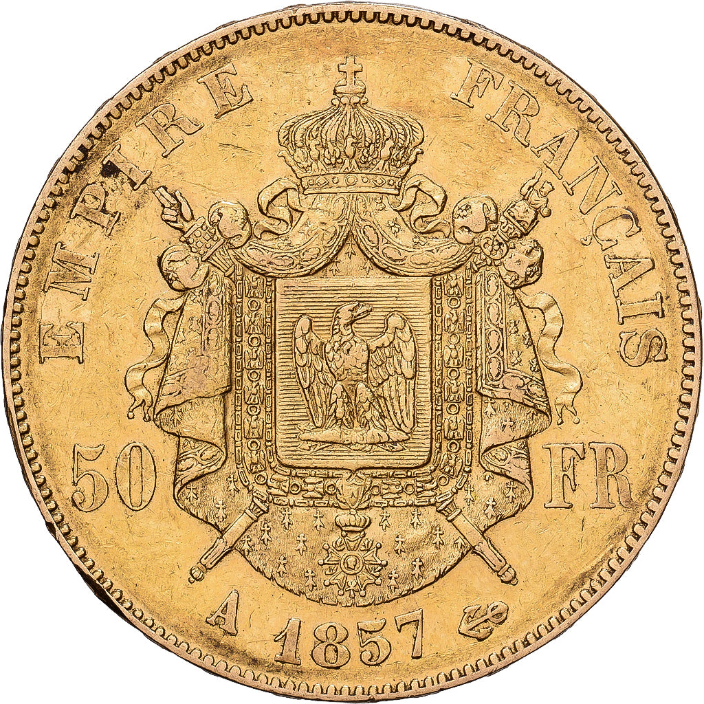 France, Napoléon III, 50 Francs, 1857, Paris, Or, TTB, KM:785.1