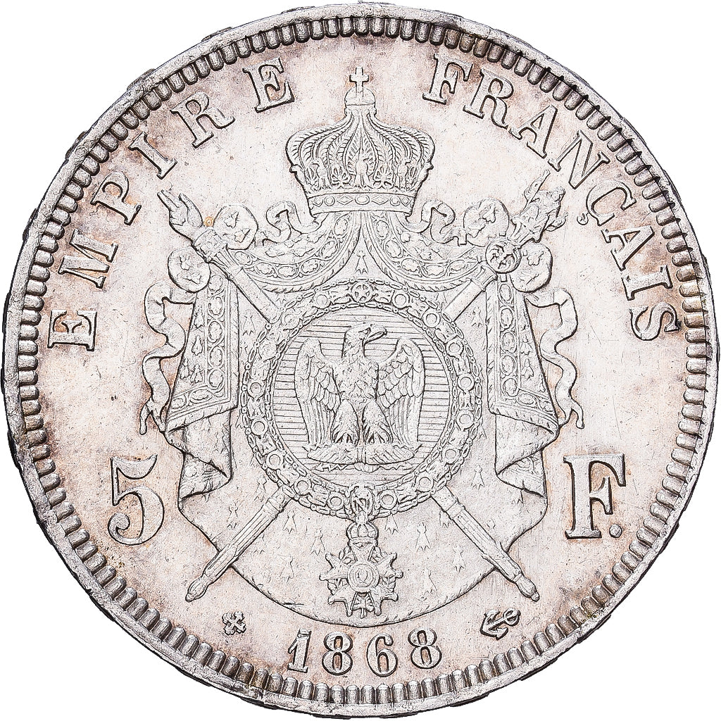 Frankreich, 5 Francs, Napoléon III, 1868, Strasbourg, Silber, VZ, KM:799.2