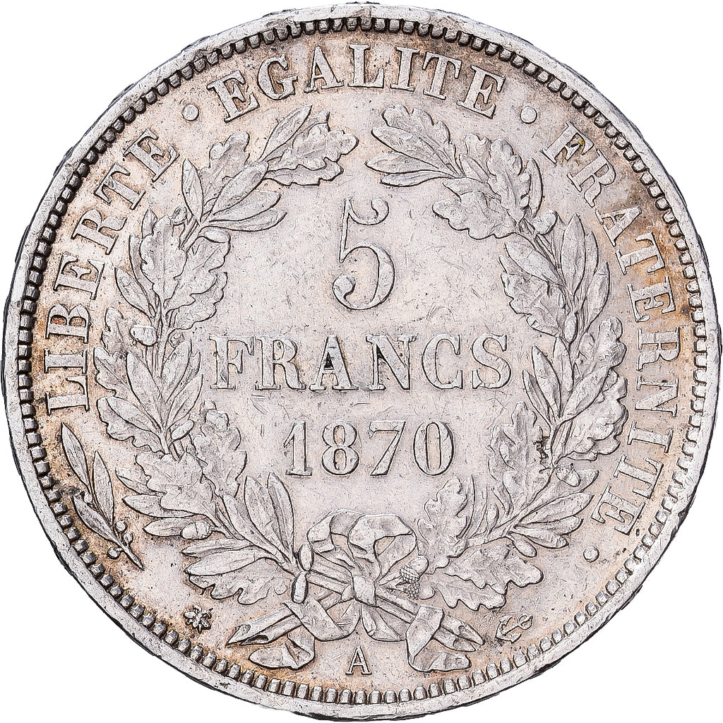 France, 5 Francs, Cérès, 1870, Paris, Argent, SUP, KM:818.1