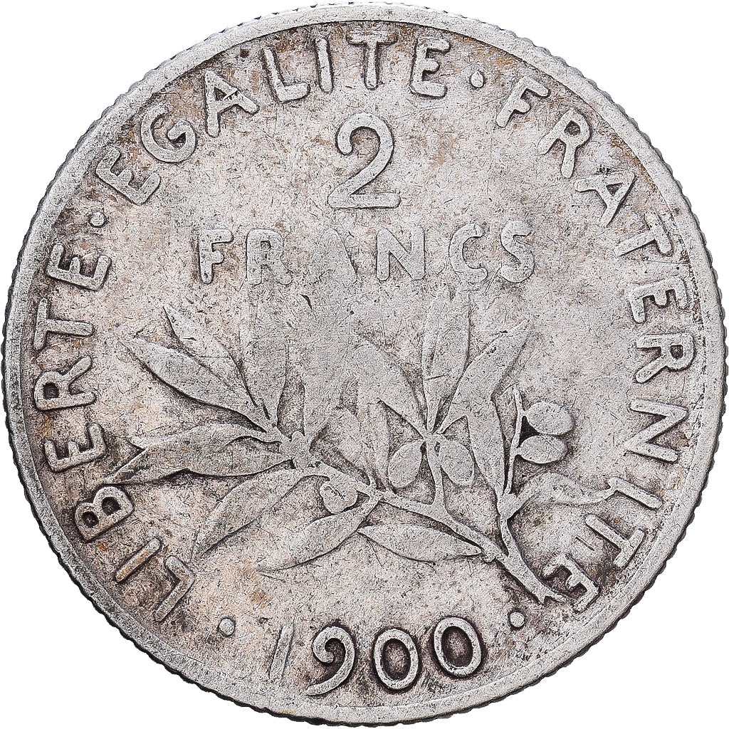 France, 2 Francs, Semeuse, 1900, Paris, Silver, VF(20-25), KM:845.1