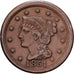 Estados Unidos, Cent, Braided Hair Cent, 1851, Philadelphia, Cobre, EBC, KM:67