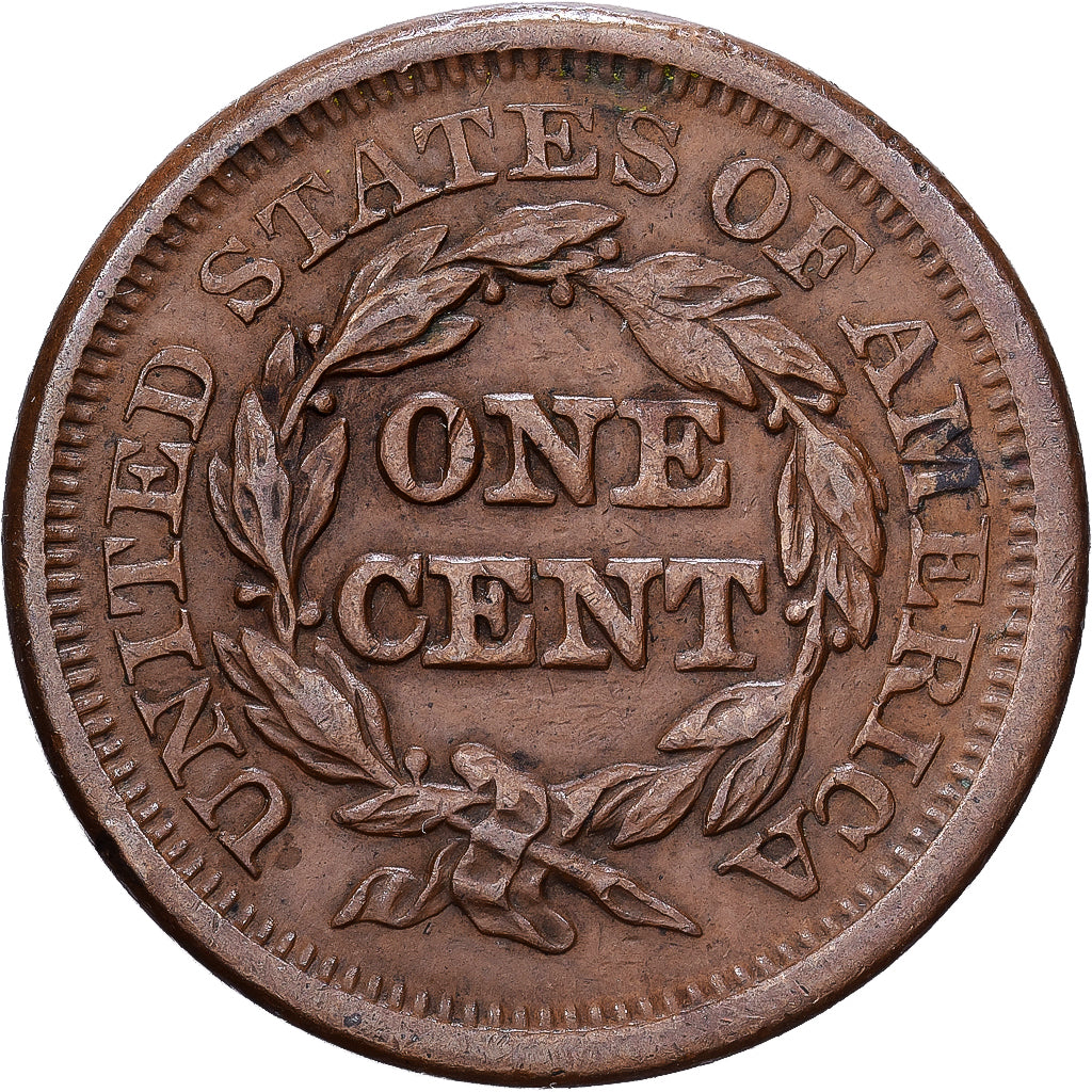 Estados Unidos, Cent, Braided Hair Cent, 1851, Philadelphia, Cobre, EBC, KM:67