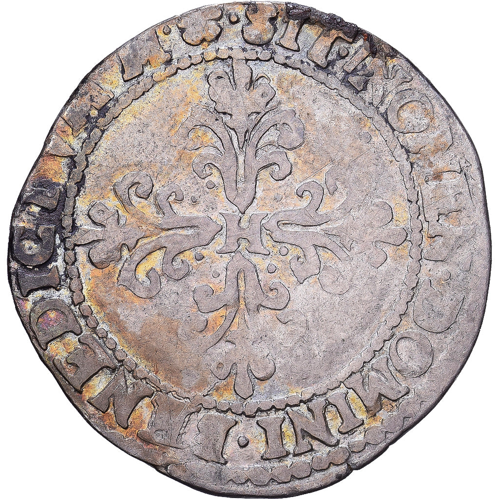 France, Henri III, 1/4 Franc, 1590, Toulouse, Silver, VF(30-35)