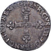 France, 1/4 Ecu croix de face, 1582, Saint Lô, Argent, TTB+, Duplessy:1133