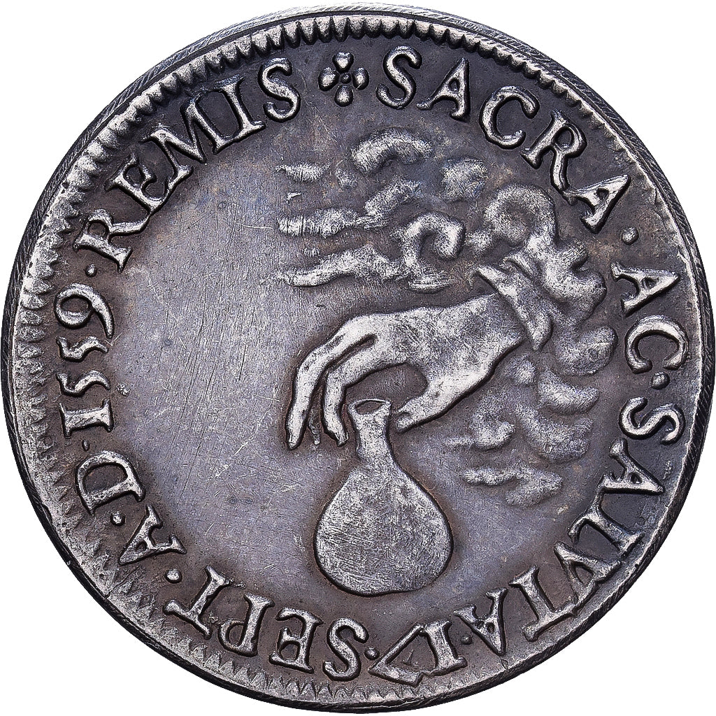 Frankreich, betaalpenning, François II, 1559, Silber, Le sacre à REIMS, SS+
