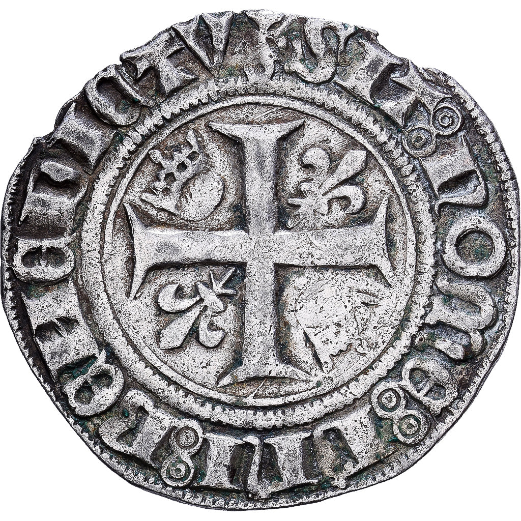 Francja, Charles VI, Blanc Guénar, 1389, Angers, Bilon, EF(40-45)