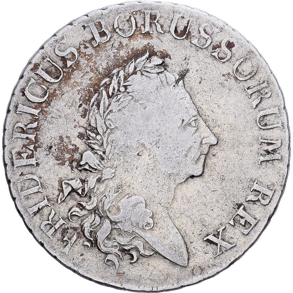 Kingdom of Prussia, Frederic II, Reichstaler, 1786, Breslau, Plata, BC+