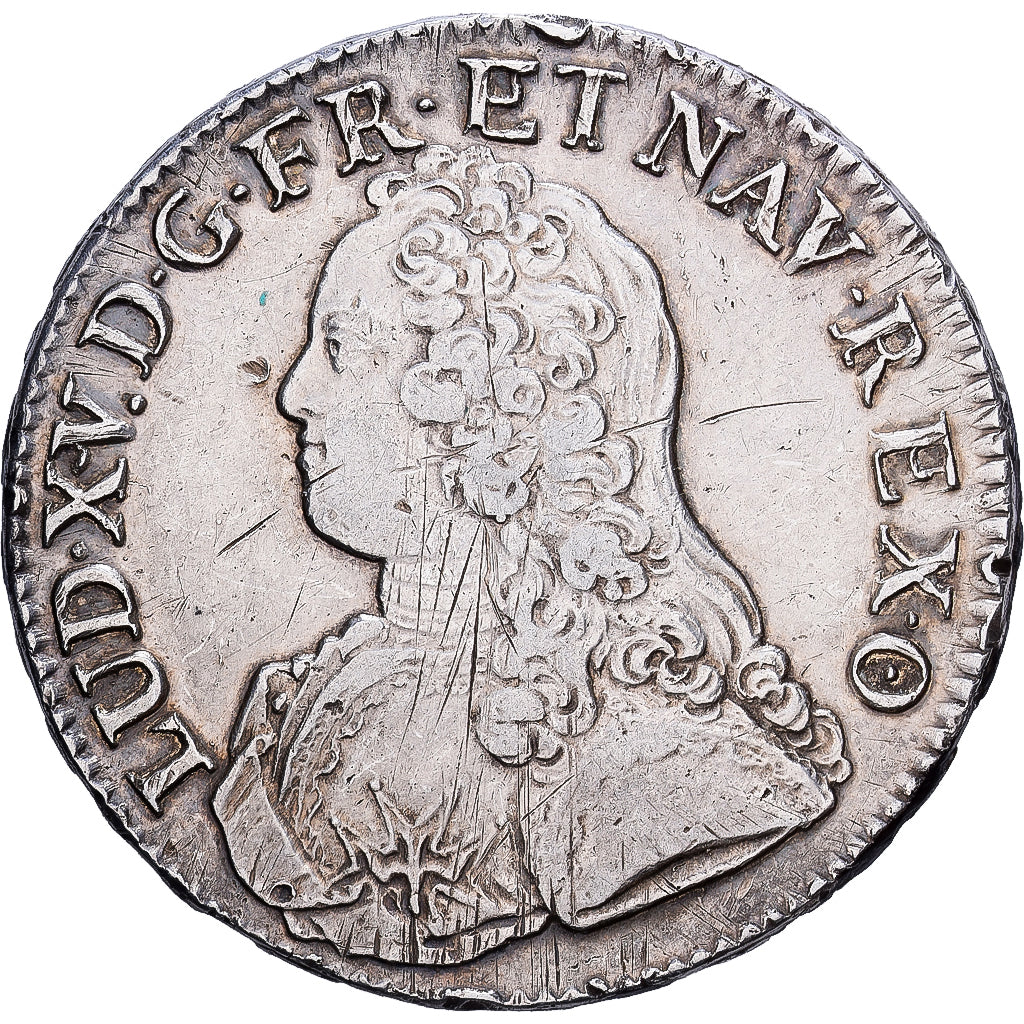 France, Louis XV, Ecu aux branches d'olivier, 1734, Tours, Argent, TTB