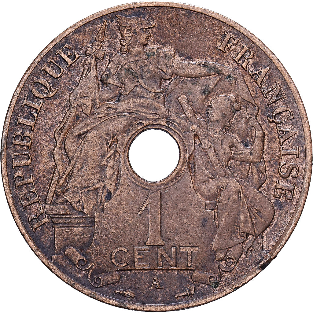French Indochina, Cent, 1911, Paris, Bronze, VF(30-35), KM:12.1
