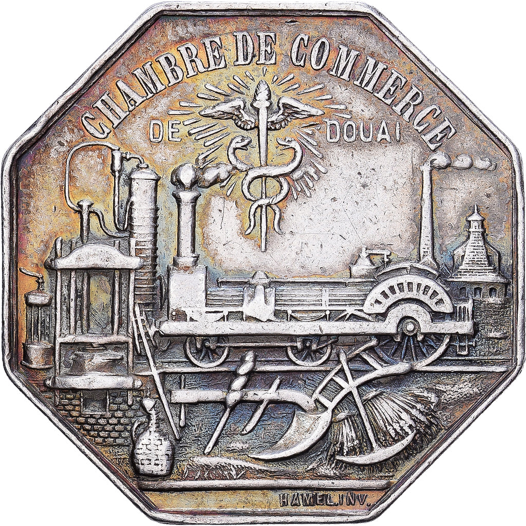 France, Medal, Chambre de commerce de Douai, Silver, AU(50-53)