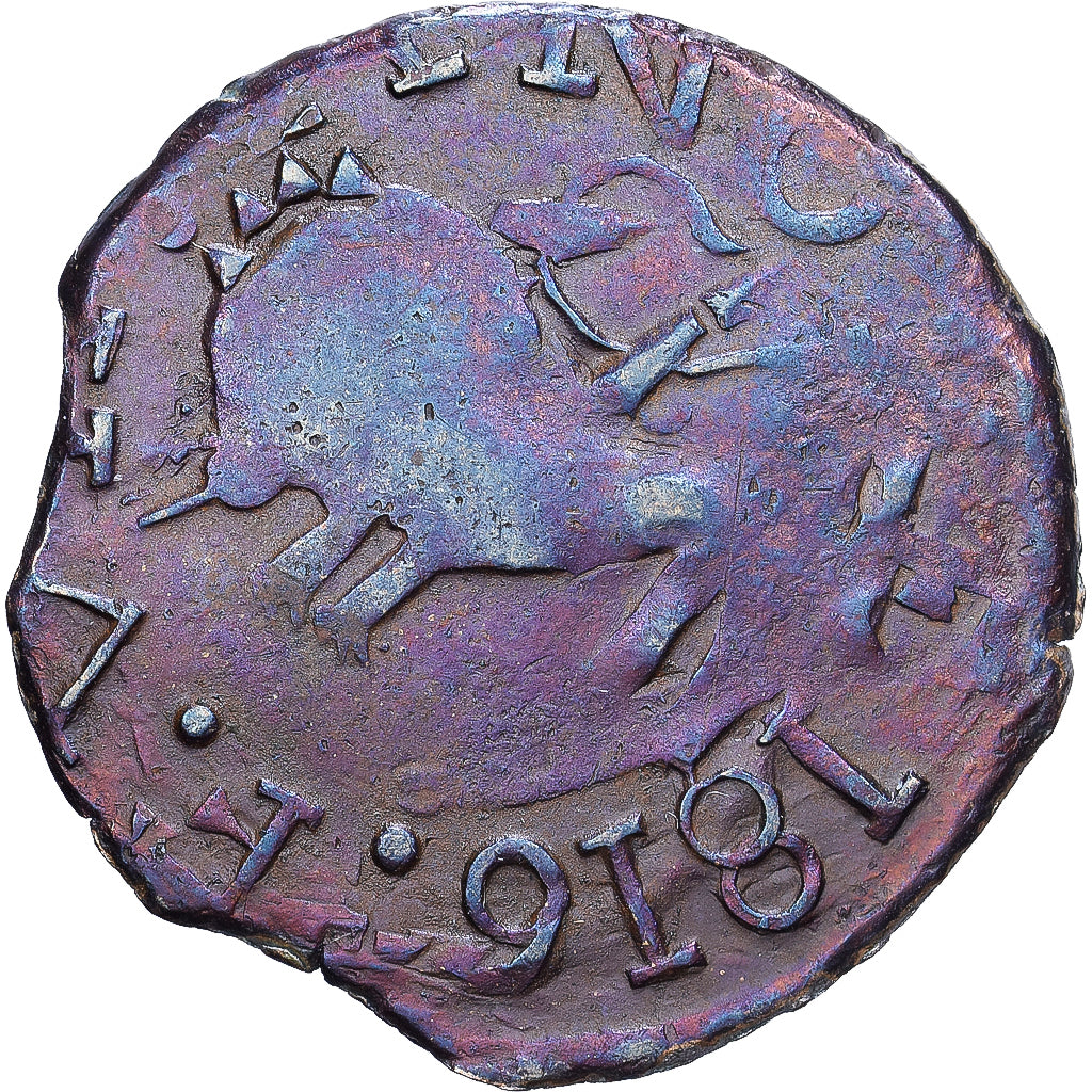Venezuela, GUAYANA, 1/2 Réal, 1816, Cobre, VF(30-35), KM:41.2