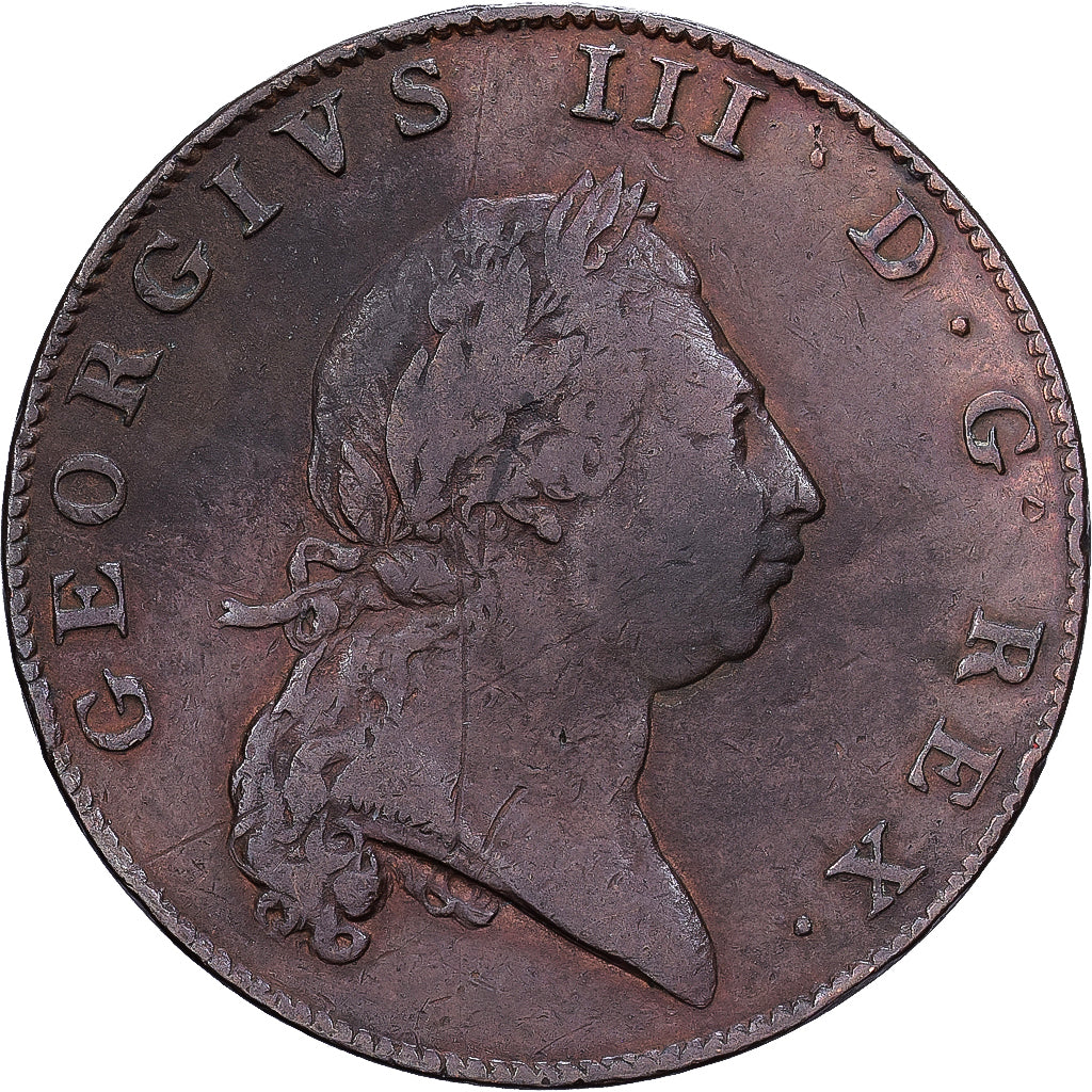 Bermuda, George III, Penny, 1793, Miedź, VF(30-35), KM:5