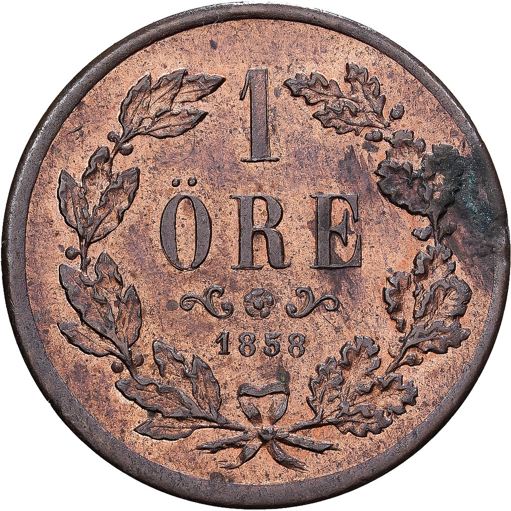 Sweden, Oscar I, Ore, 1858, Bronze, MS(60-62), KM:687