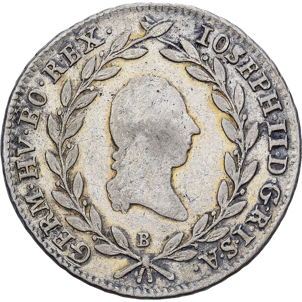 Austria, Joseph II, 20 Kreuzer, 1784, Kremnica, Silver, VF(30-35), KM:2069