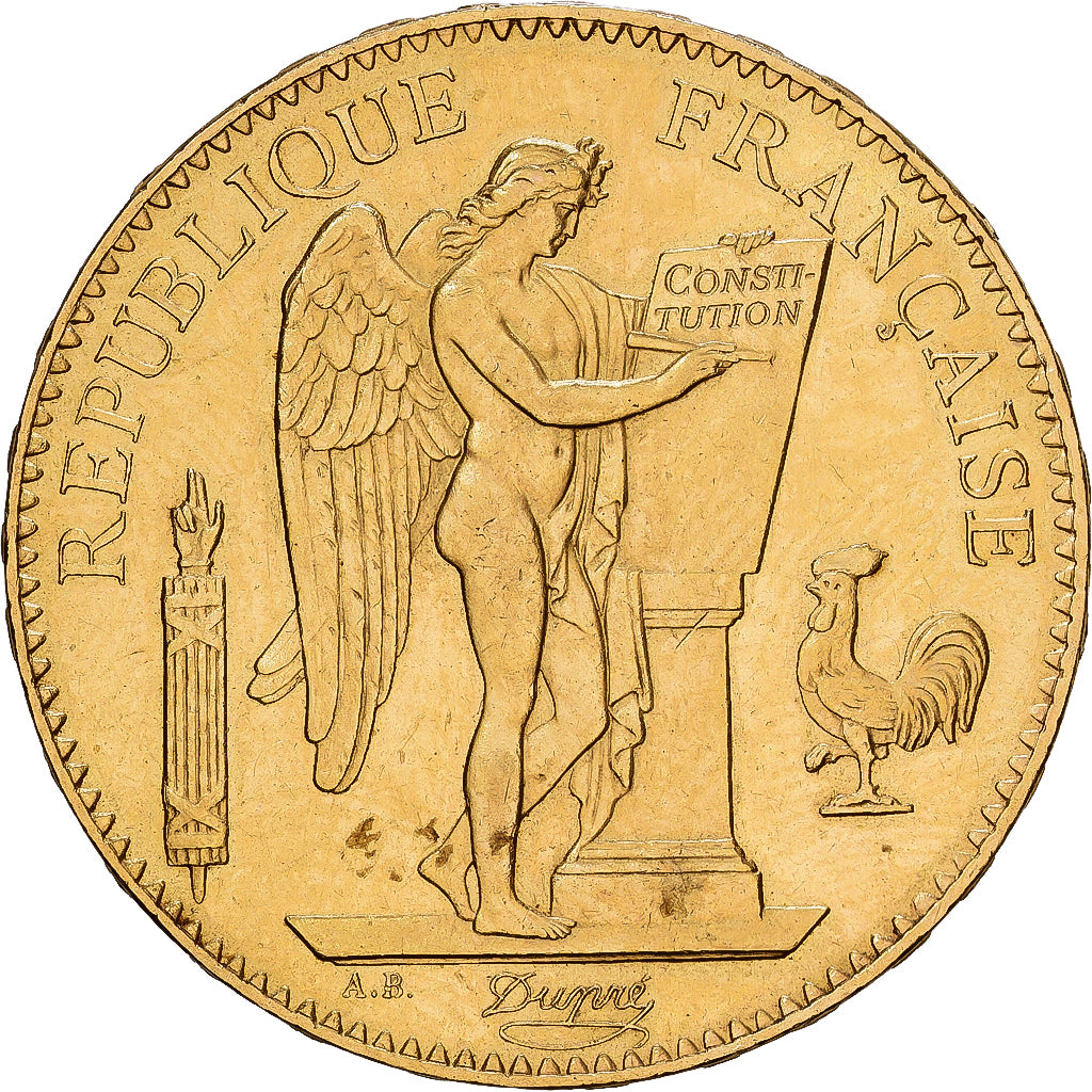 France, 100 Francs, Génie, 1878, Paris, Gold, AU(55-58), KM:832