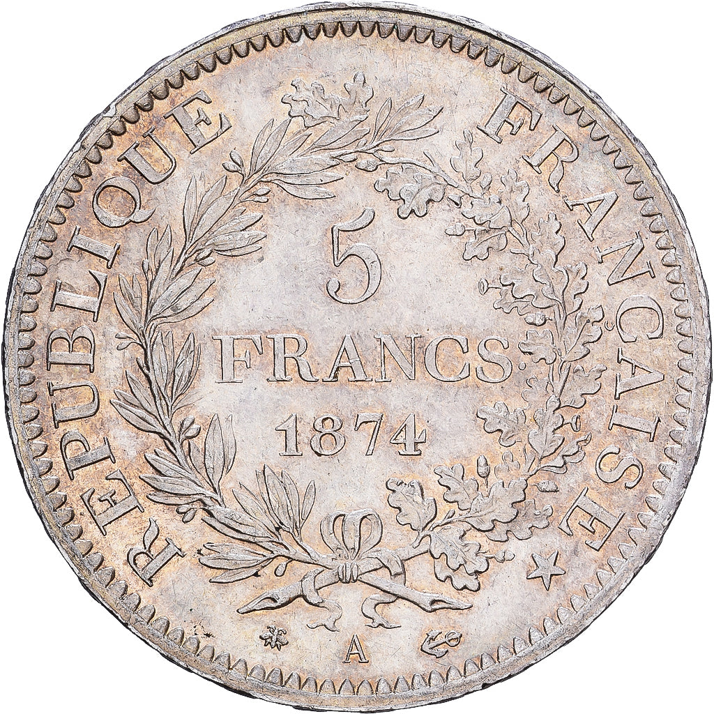 Frankreich, 5 Francs, Hercule, 1874, Paris, Silber, VZ, KM:820.1