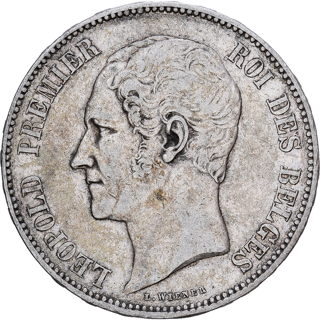 Belgia, Leopold I, 5 Francs, 5 Frank, 1849, Brussels, Srebro, EF(40-45), KM:17