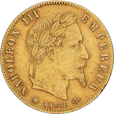 França, Napoleon III, 5 Francs, Napoléon III, 1864, Paris, Dourado, AU(50-53)