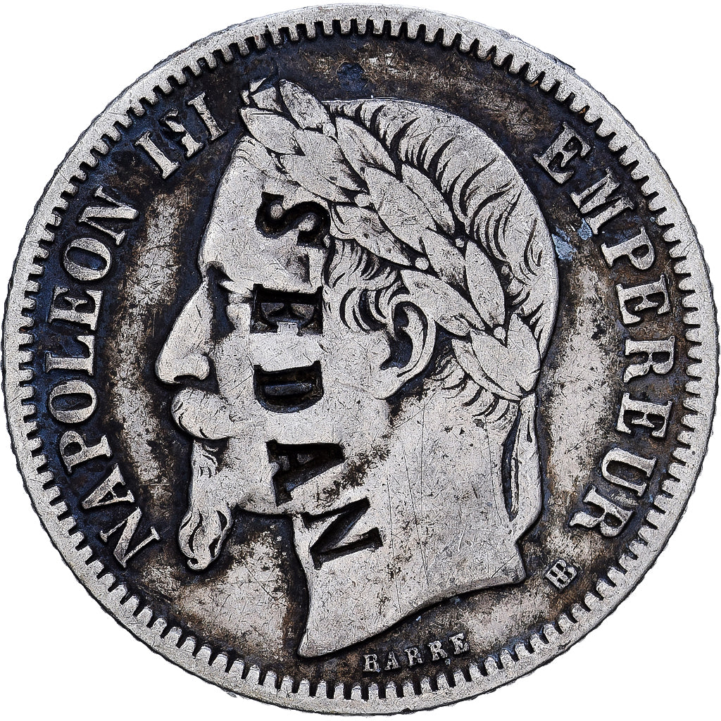 France, Napoleon III, Franc, Napoléon III, 1867, Strasbourg, Contremarque