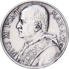 Vatikanstadt, Pius XI, 5 Lire, 1931, Rome, Silber, SS, KM:7