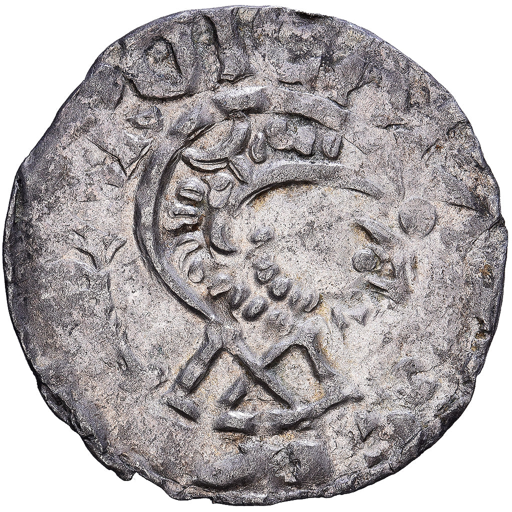 France, Obol, Xth Century, Soissons, ABBAYE SAINT-MÉDARD, Silver, EF(40-45)