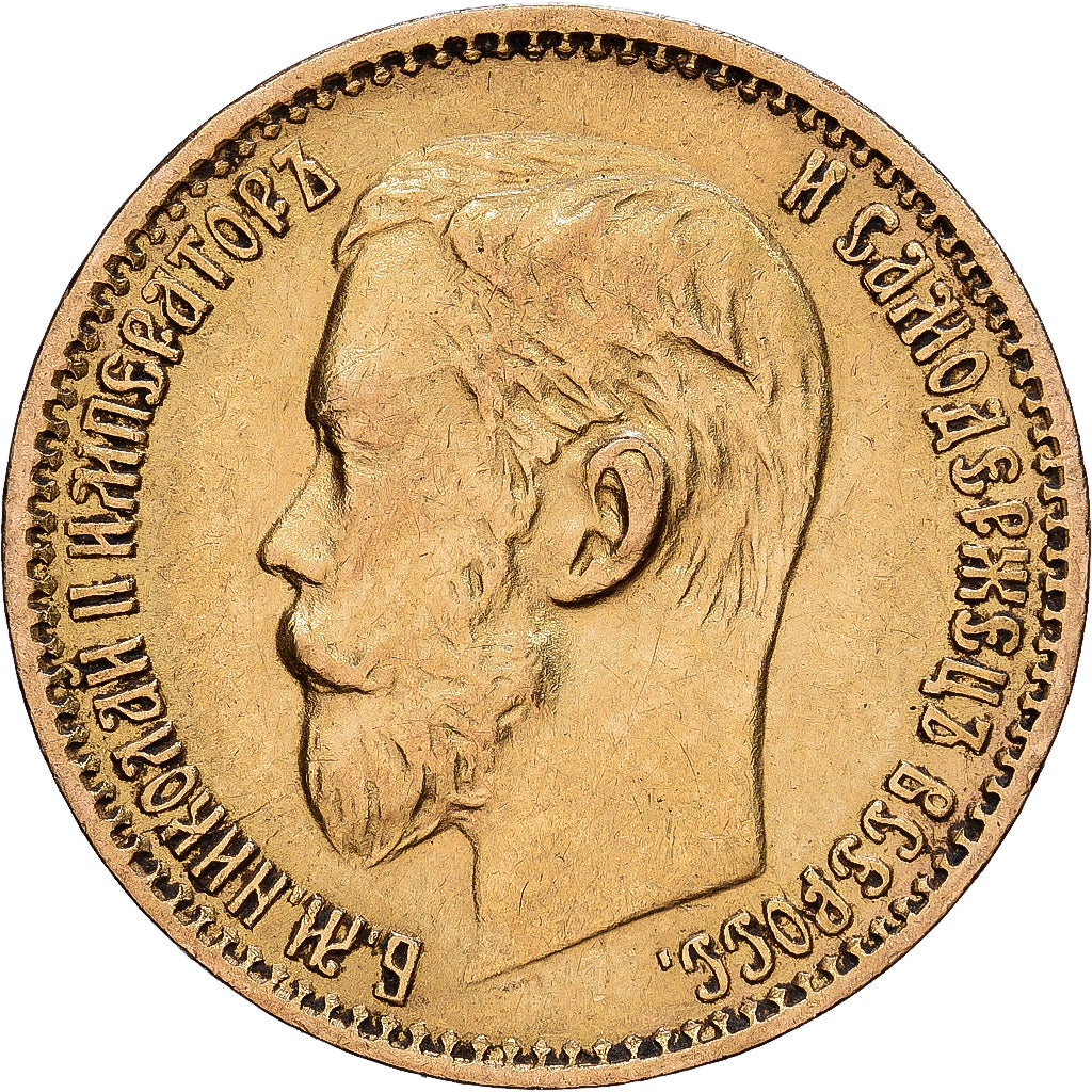 Russia, Nicholas II, 5 Roubles, 1898, St. Petersburg, Oro, BB+, KM:62