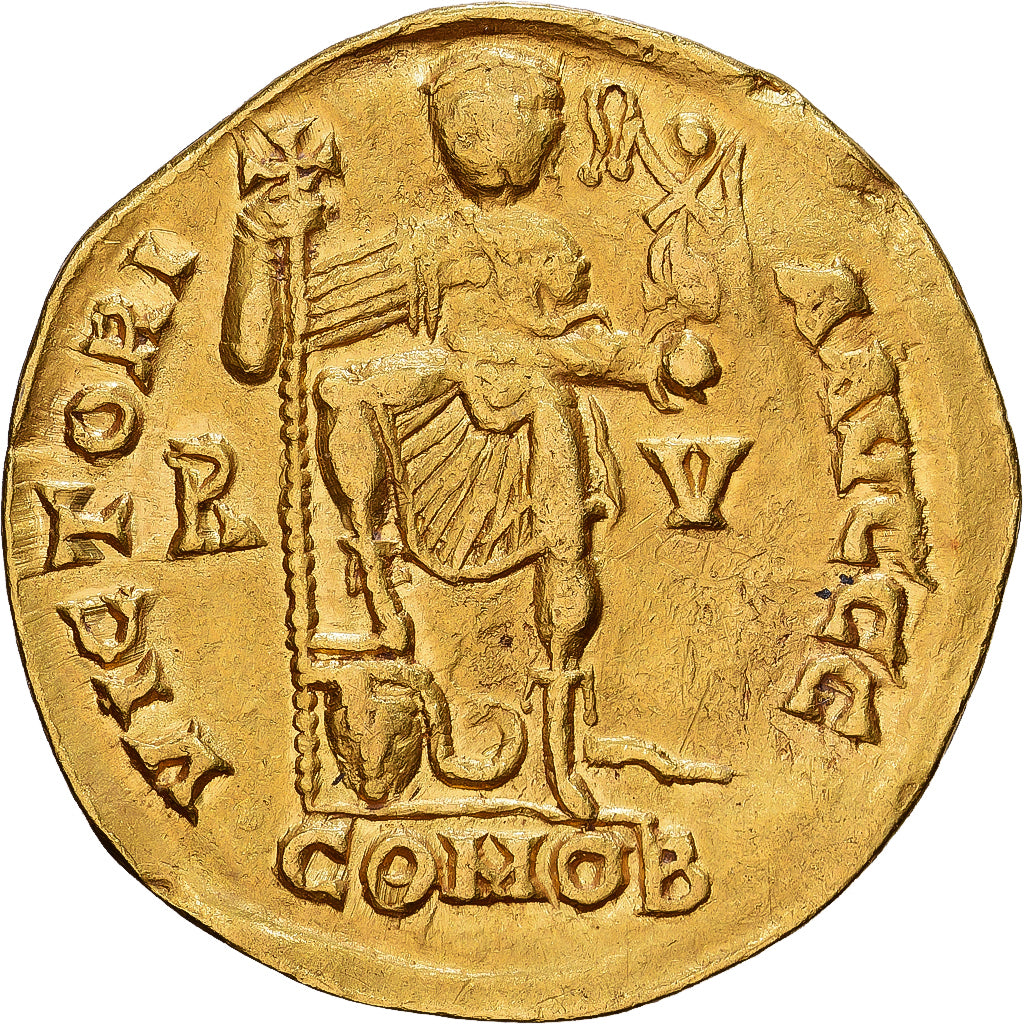 Visigoths, Solidus, 439-455, Gaul, in the nam of Valentinian III, Gold