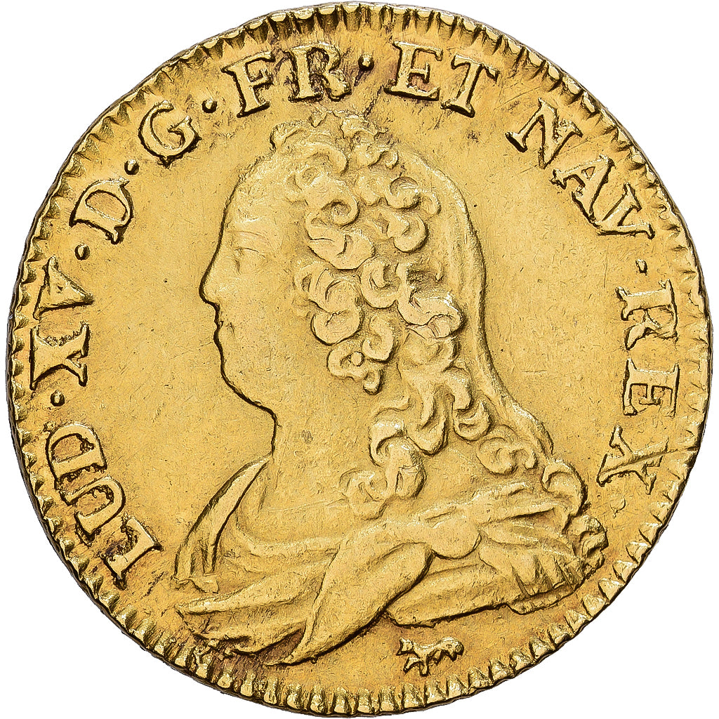 França, Louis XV, Louis d'Or, Louis d'or aux lunettes, 1726, Paris, Dourado
