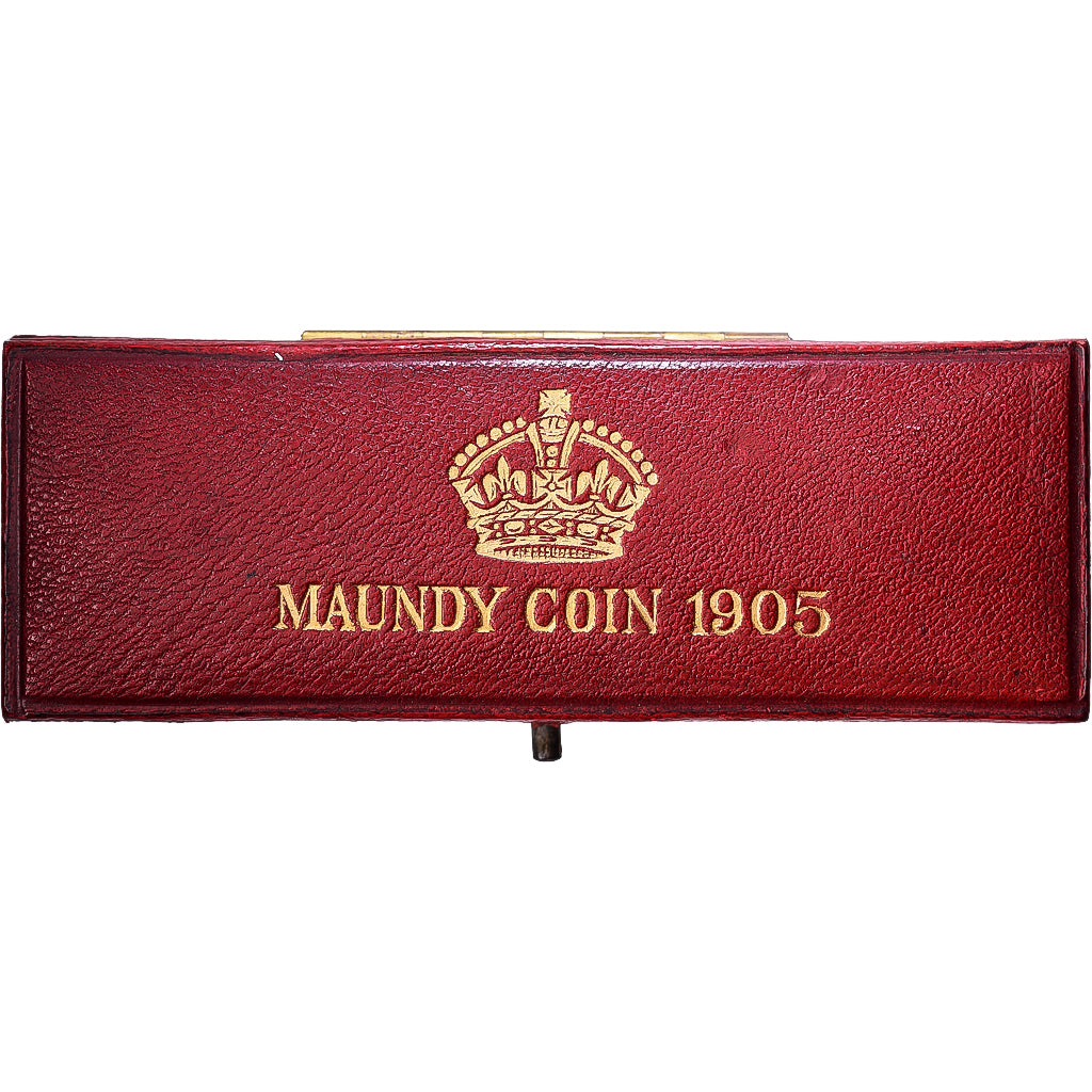 Grã-Bretanha, Edward VII, Maundy set, 1905, British Royal Mint, Prata, MS(63)