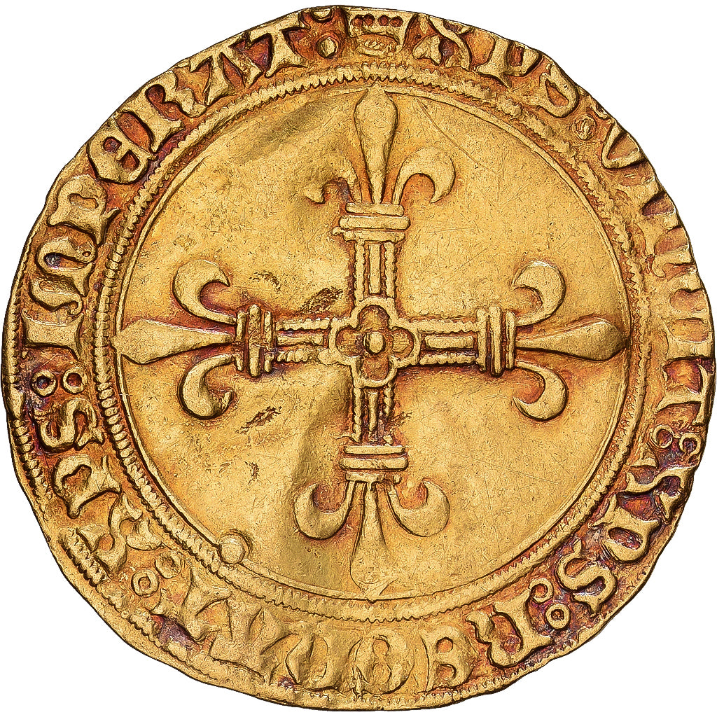 France, Charles VIII, Écu d'or au soleil, 1494, Paris, Gold, EF(40-45)