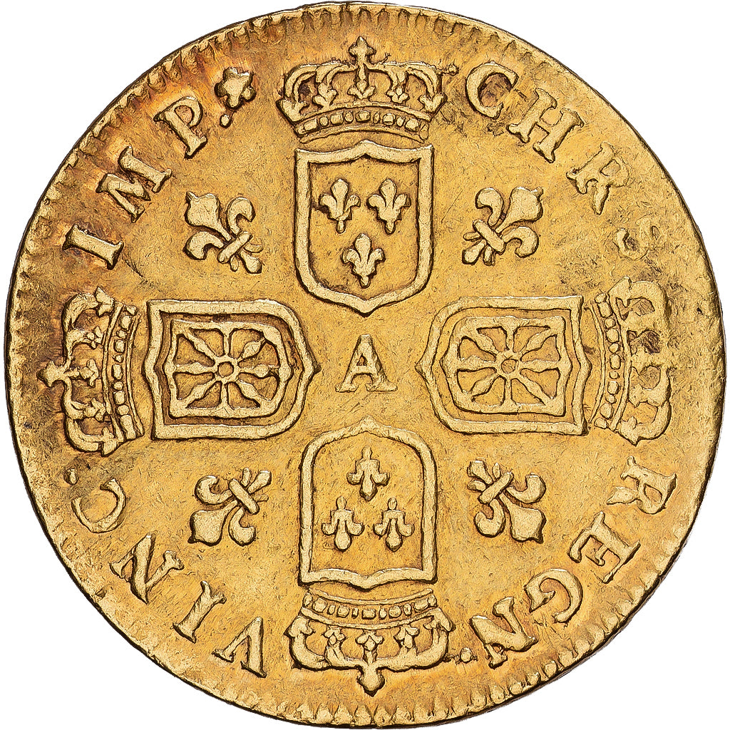 França, Louis XV, louis d'or de Noailles, 1717, Paris, Dourado, EF(40-45)