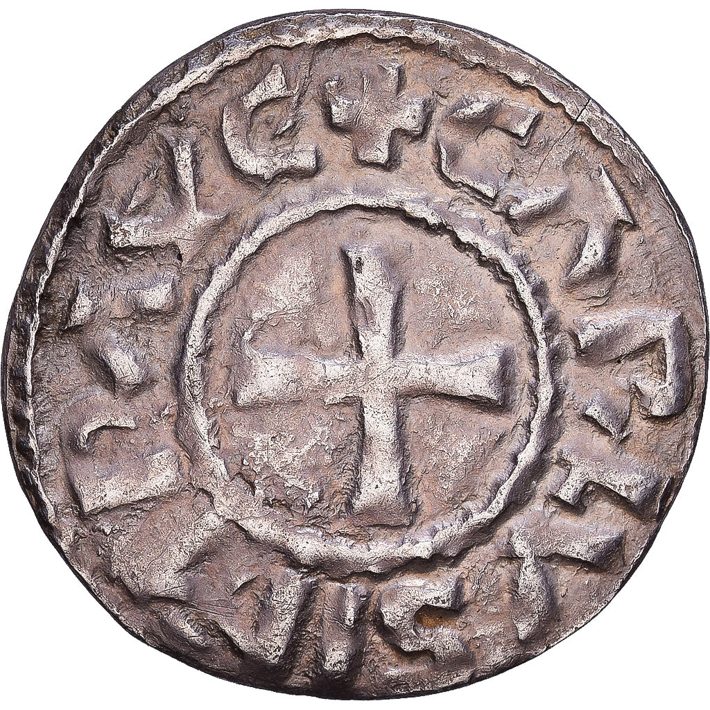 France, Charles II le Chauve, Denier, 840-855, Bourges, Silver, EF(40-45)