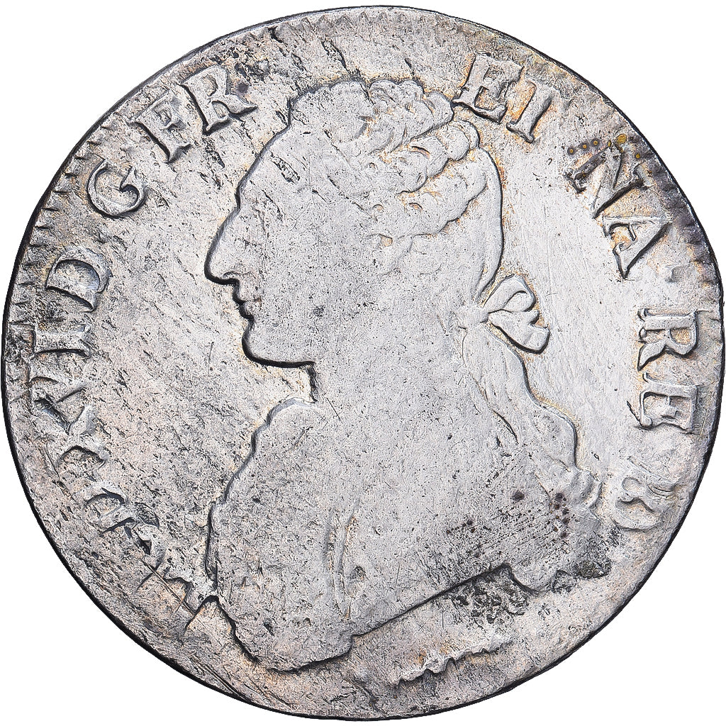 France, Louis XVI, Écu de Béarn aux branches d'olivier, 1780, Pau, Argent, TB