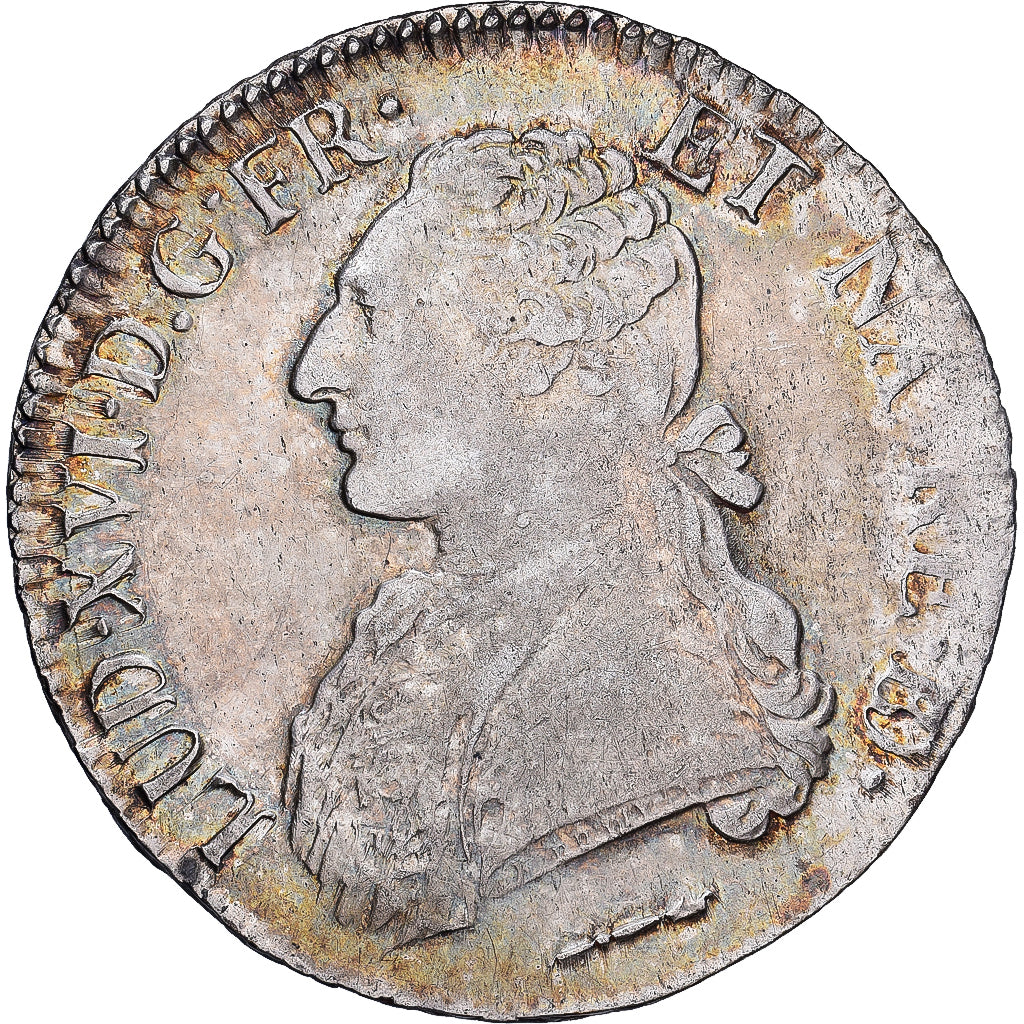 France, Louis XVI, Écu de Béarn aux branches d'olivier, Écu de Béarn aux