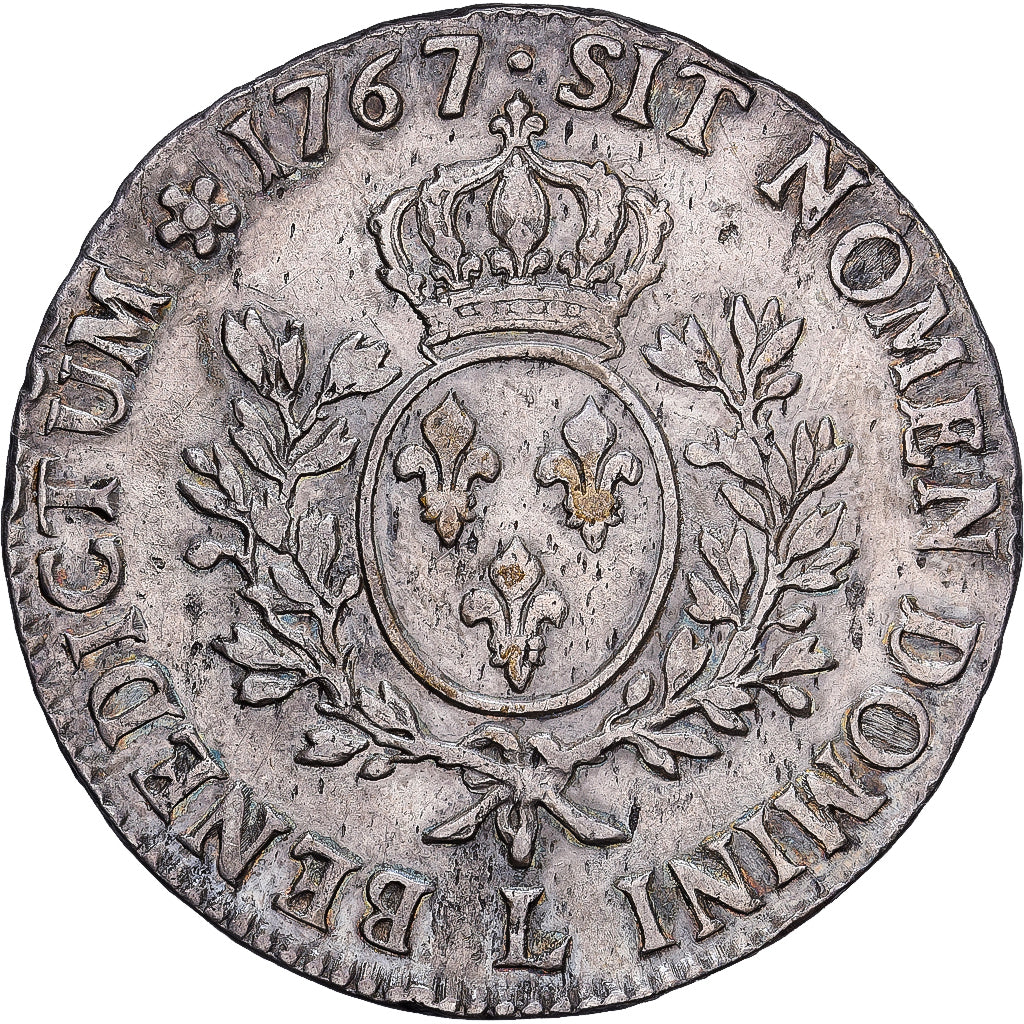 France, Louis XV, Ecu aux branches d'olivier, 1767, Bayonne, Silver, EF(40-45)