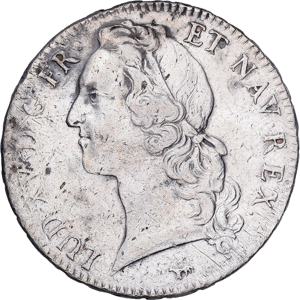 Francia, Louis XV, Ecu aux branches d'olivier, 1749, Paris, Plata, BC+