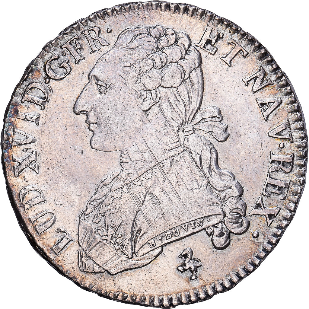 France, Louis XVI, 1/2 Ecu aux branches d'olivier, 1790, Paris, Silver