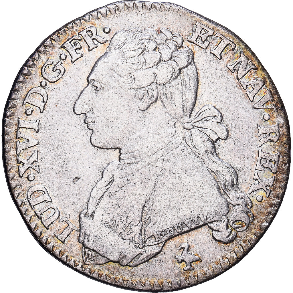 France, Louis XVI, 1/5 Écu aux branches d'olivier, 1781, Paris, Silver