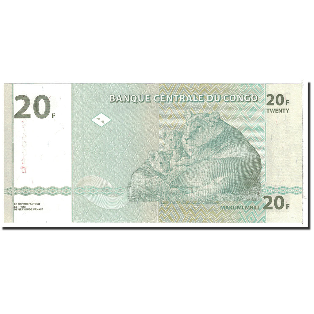 Banknote, Congo Democratic Republic, 20 Francs, 2003, 2003-06-30, KM:94a