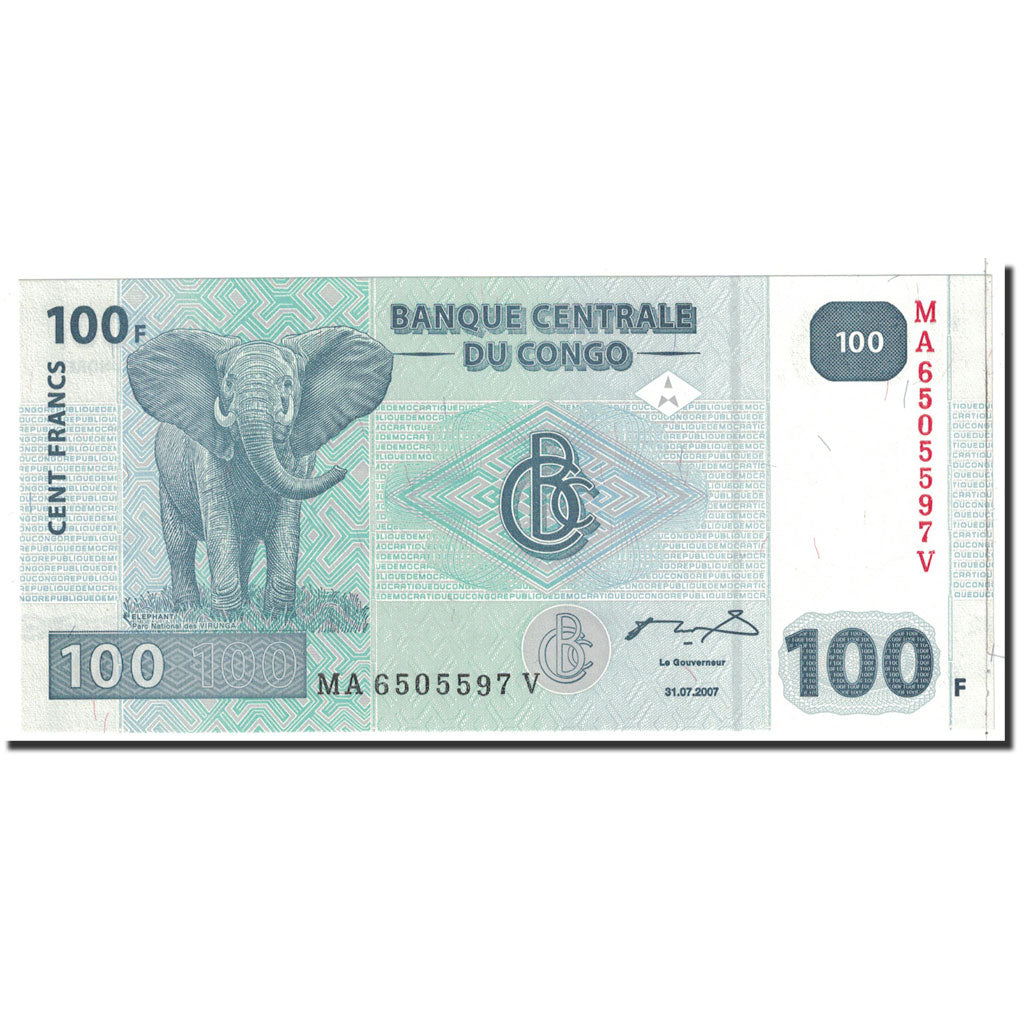 Banknote, Congo Democratic Republic, 100 Francs, 2007, 2007-07-31, KM:98a