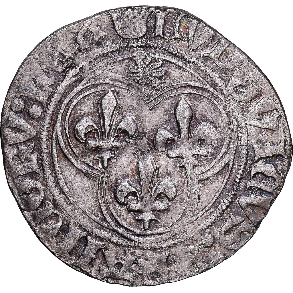 France, Louis XI, Blanc au Soleil, 1475, Saint Lô, Billon, EF(40-45)