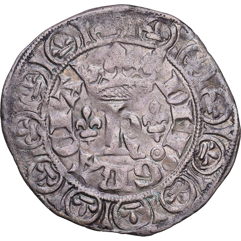 França, Charles V, Blanc au K, 1365, Uncertain mint, Lingote, EF(40-45)