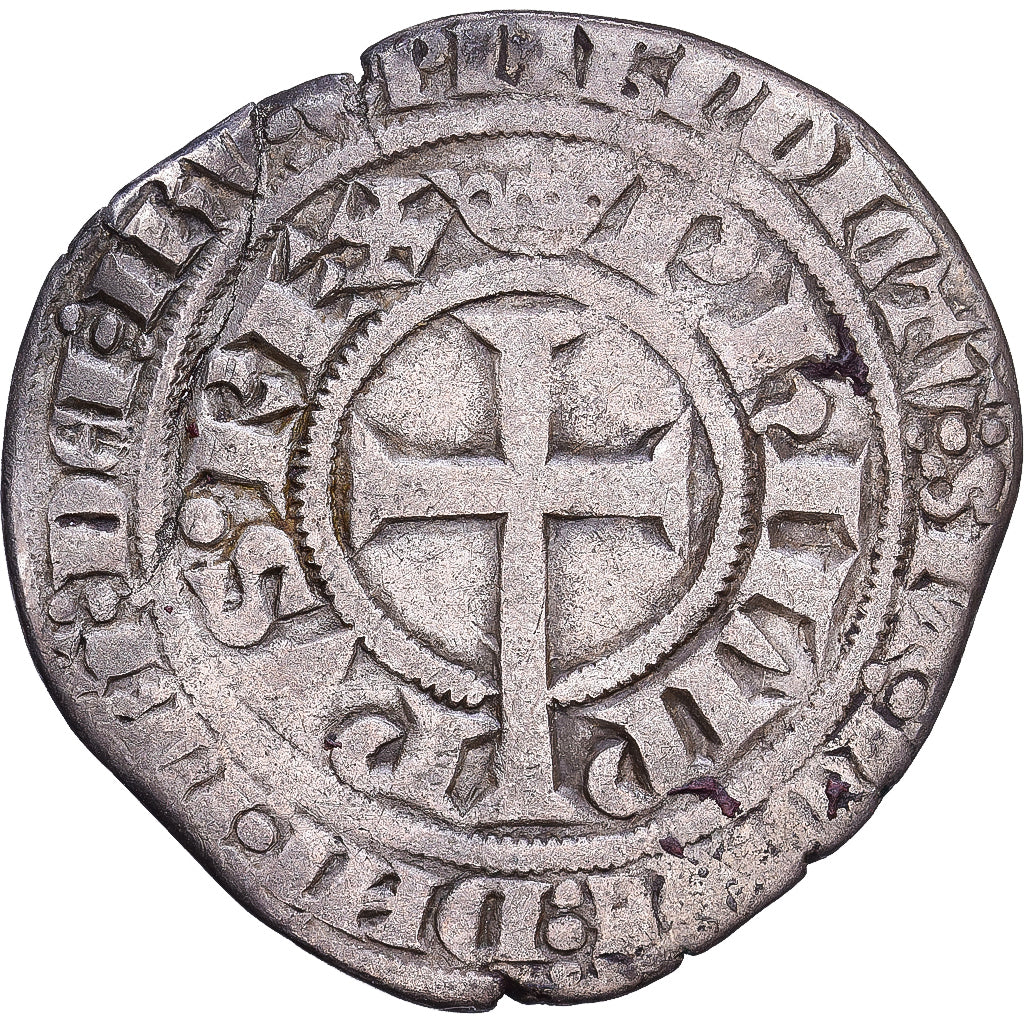 Frankreich, Philippe VI, Gros à la queue, 1348, Billon, S+