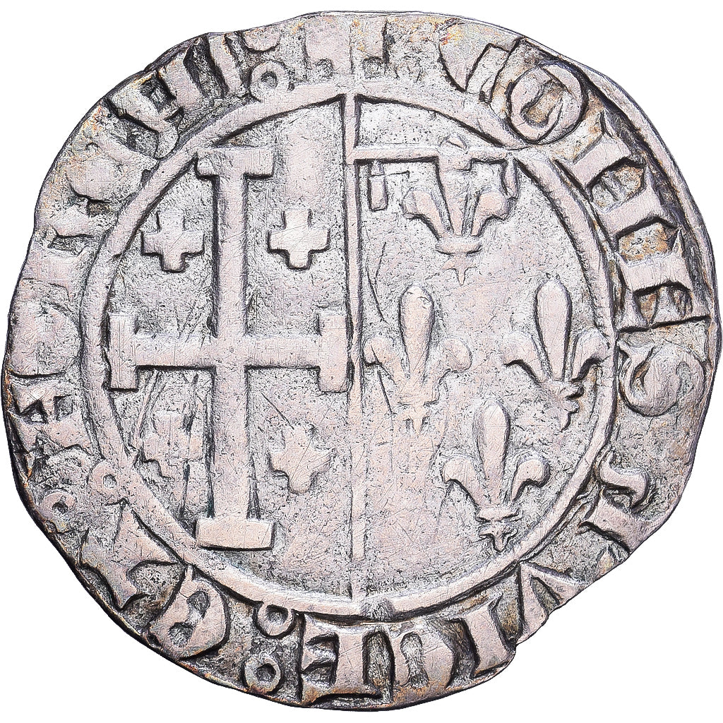 County of Provence, Louis III d'Anjou, Sol coronat, 1414, Tarascon, Billon, S+