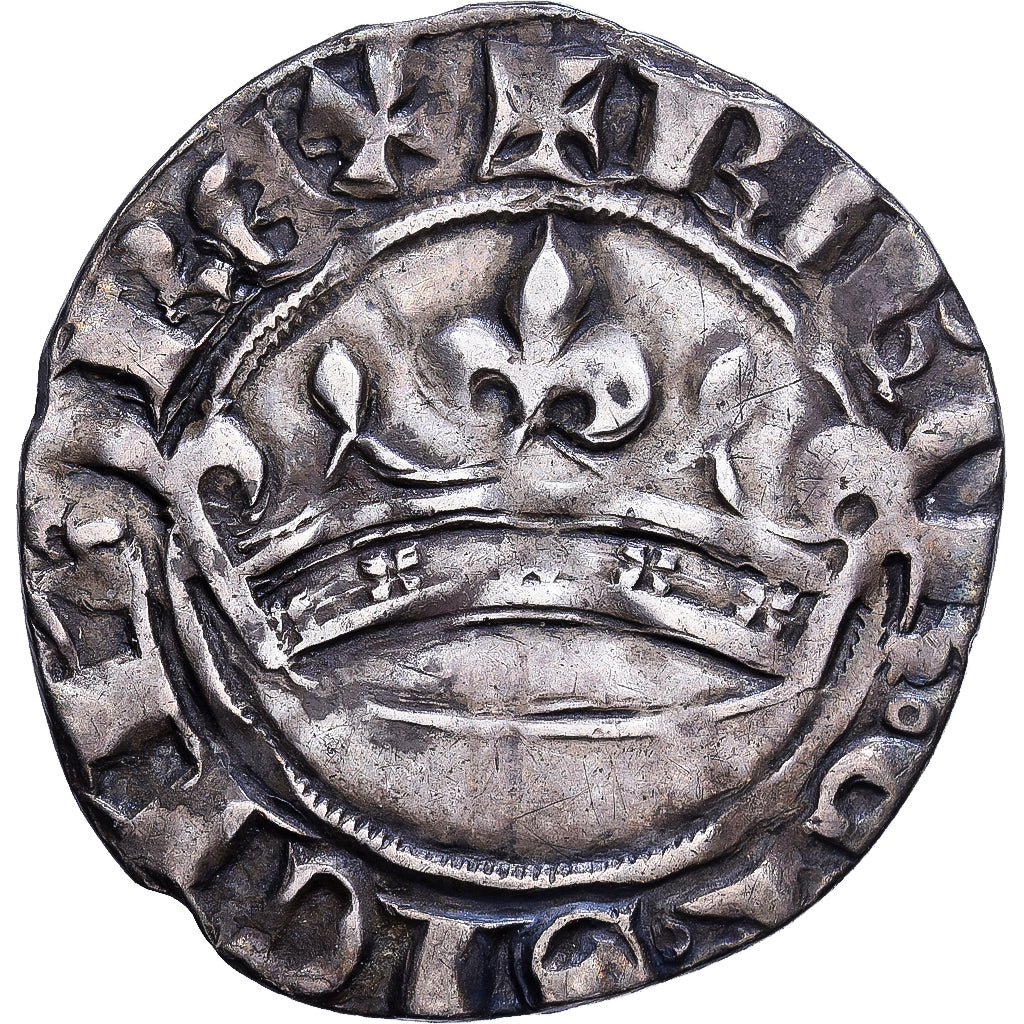 County of Provence, Robert d'Anjou, Sol coronat, ca. 1339, Avignon, Argento, BB